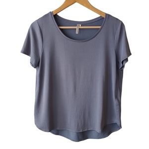 Banana Republic Signature Crew Short Sleeve Shirt in Blue Grey Size Small